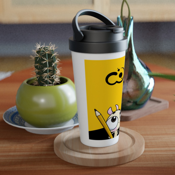 Taza de viaje de acero inoxidable para artistas