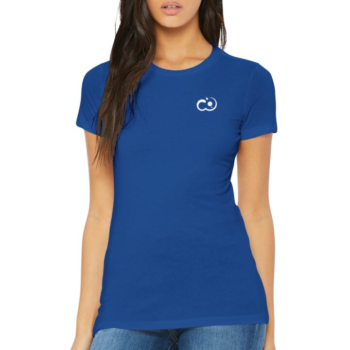 Playera Premium ajuste femenino Wachiverso Clásico en azul real