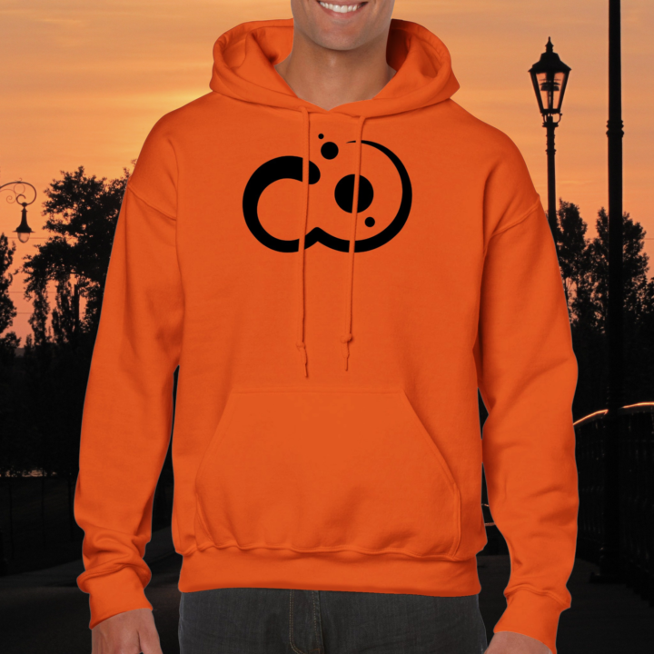 Hoodie naranja unisex del Fan Club