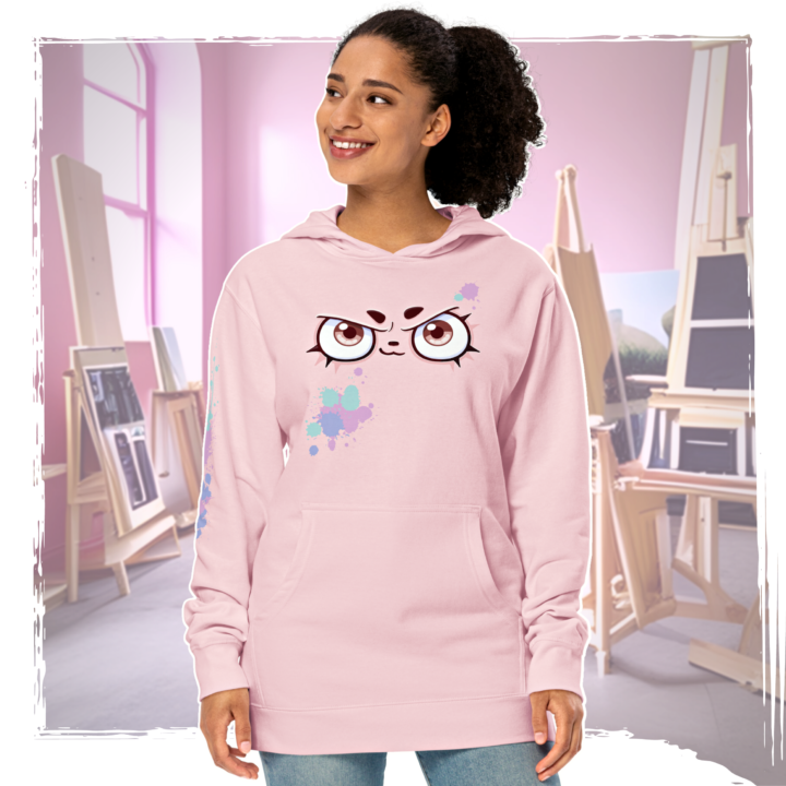 Hoodie Premium para artistas Splash Paint rosado (unisex)