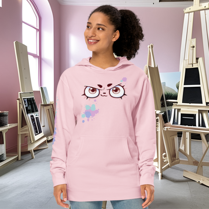 Hoodie Premium para artistas Splash Paint rosado (unisex)